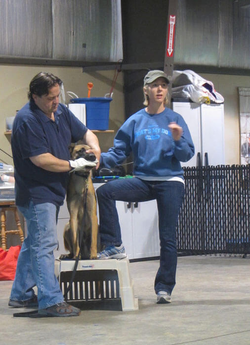 demonstration during a professional dog trainer continuing education session